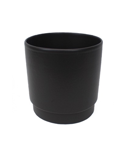 Pot rond noir en céramique