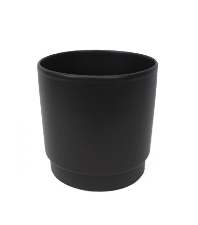 Pot rond noir en céramique