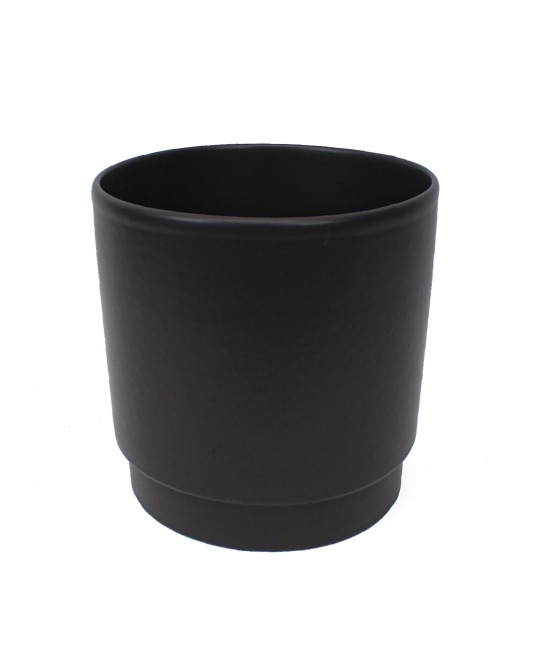 Pot rond noir en céramique
