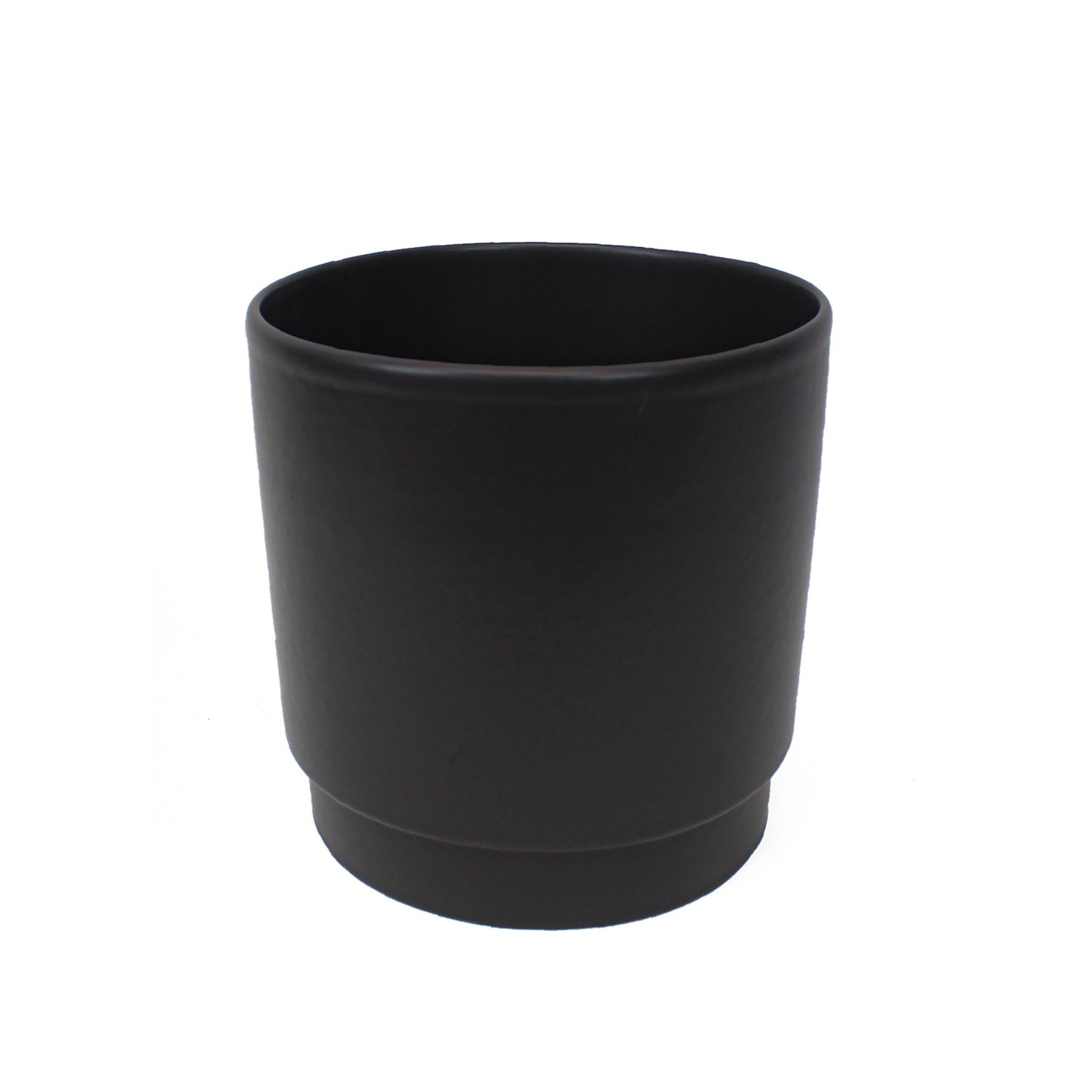 Pot rond noir en céramique