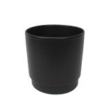 Pot rond noir en céramique