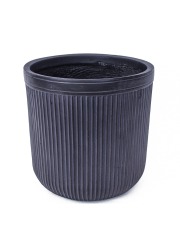Pot de fleur anthracite côtelé
