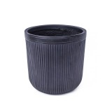 Pot de fleur anthracite côtelé
