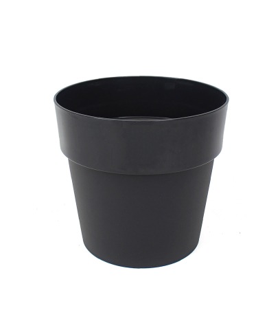 Pot rond plastique noir