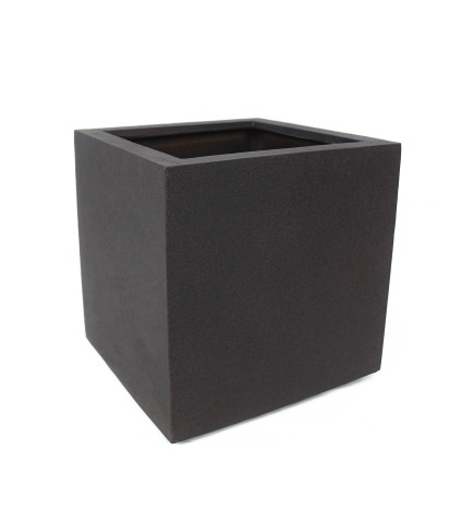 Bac à fleur cubique fibre noir