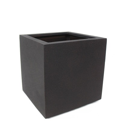 Bac à fleur cubique fibre noir