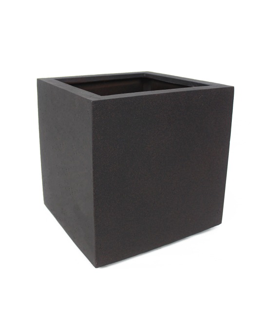 Bac à fleur cubique fibre noir