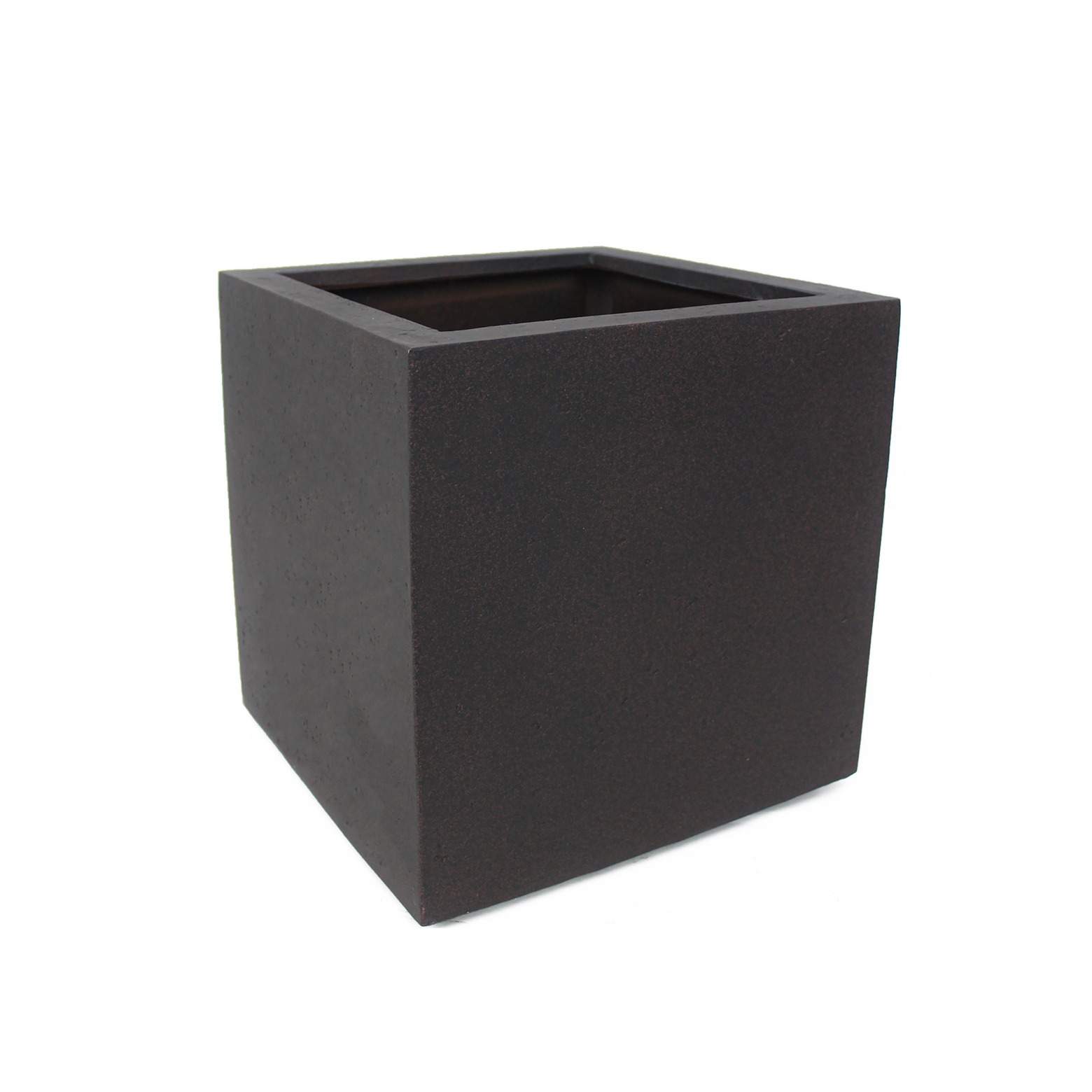 Bac à fleur cubique fibre noir