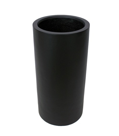 Pot haut rond noir en fibre