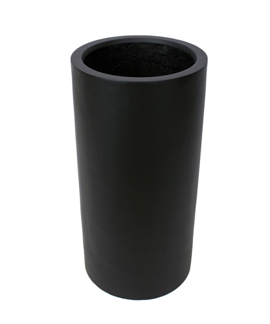 Pot haut rond noir en fibre