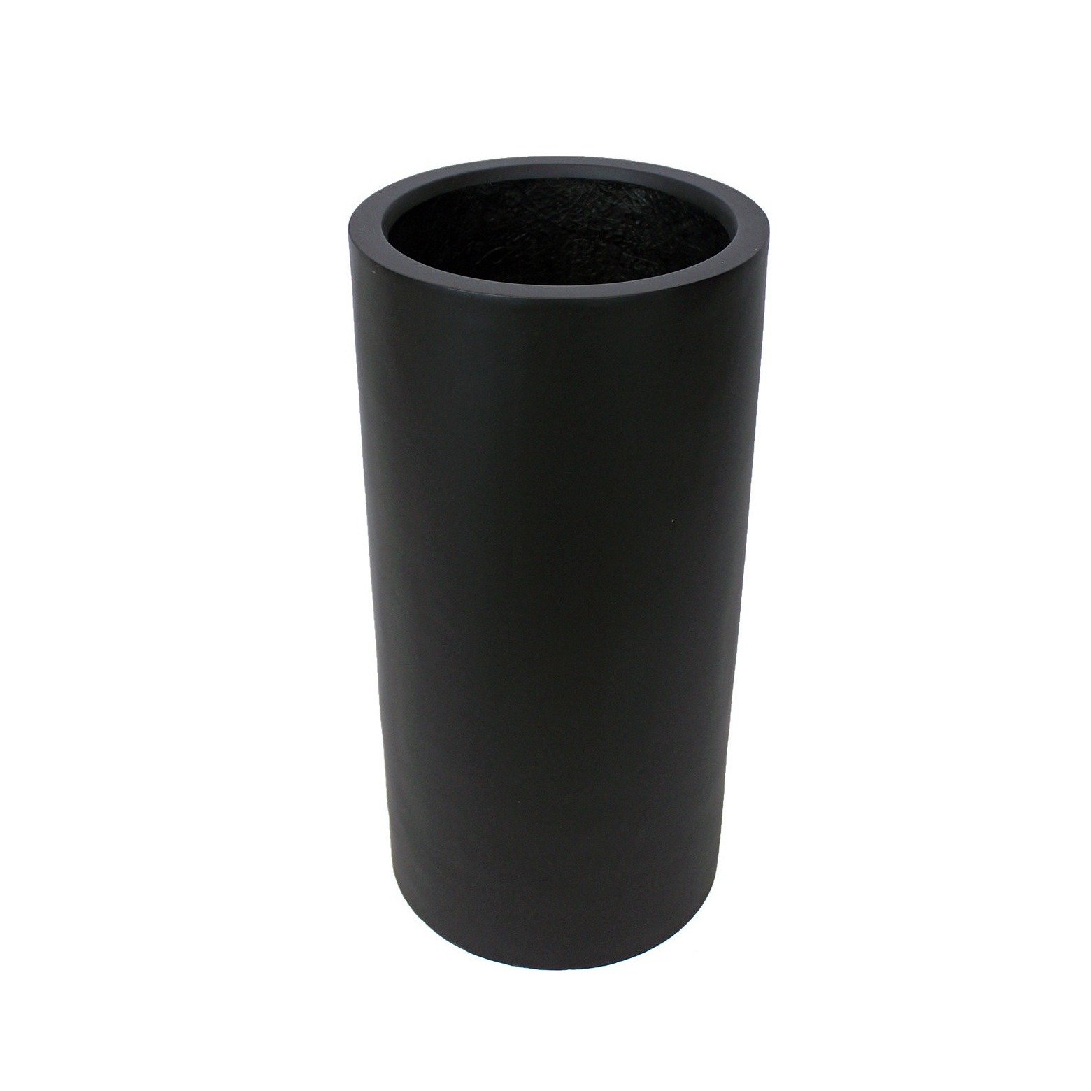 Pot haut rond noir en fibre