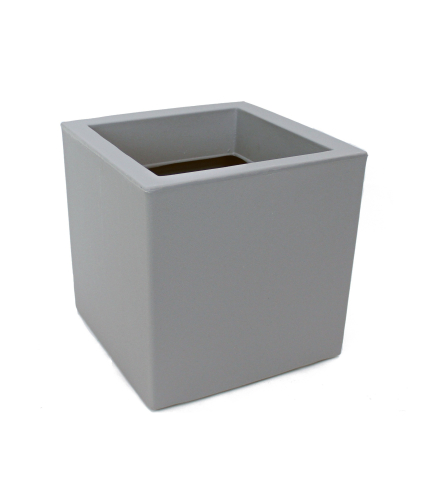 Pot cubique gris clair