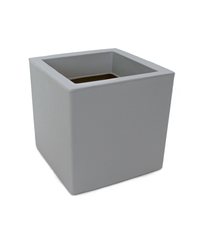 Pot cubique gris clair