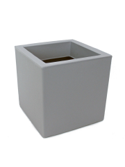 Pot cubique gris clair