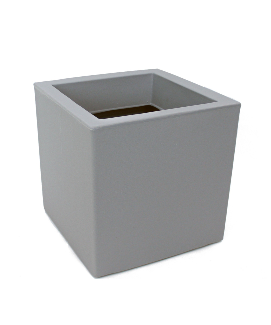 Pot cubique gris clair