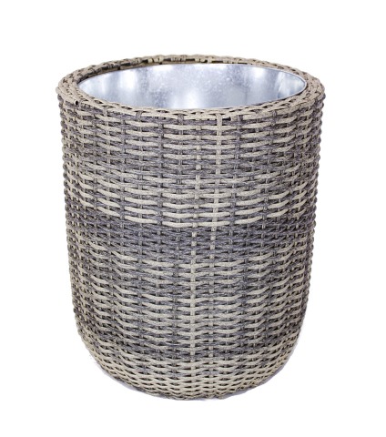 Pot haut rond en rotin
