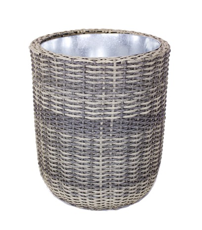 Pot haut rond en rotin