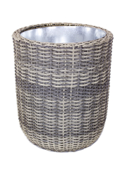 Pot haut rond en rotin