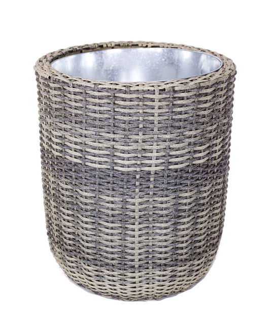 Pot haut rond en rotin