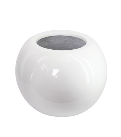 Pot boule blanc en fibre