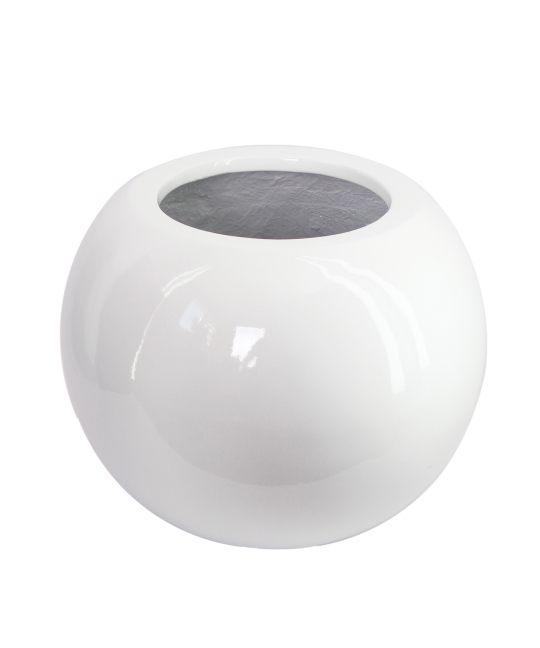 Pot boule blanc en fibre