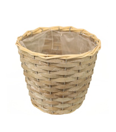 Cache pot en osier chaulé