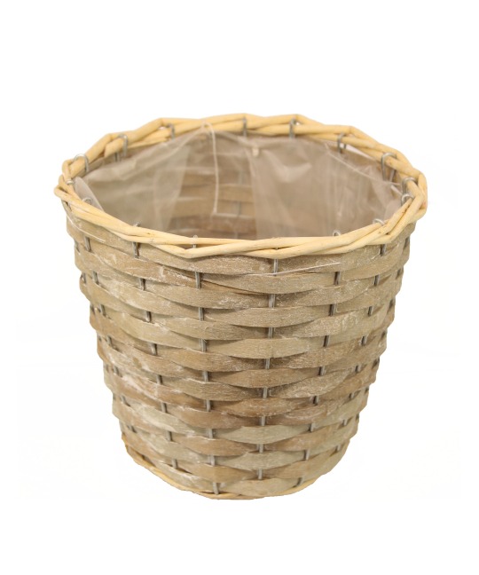 Cache pot en osier chaulé