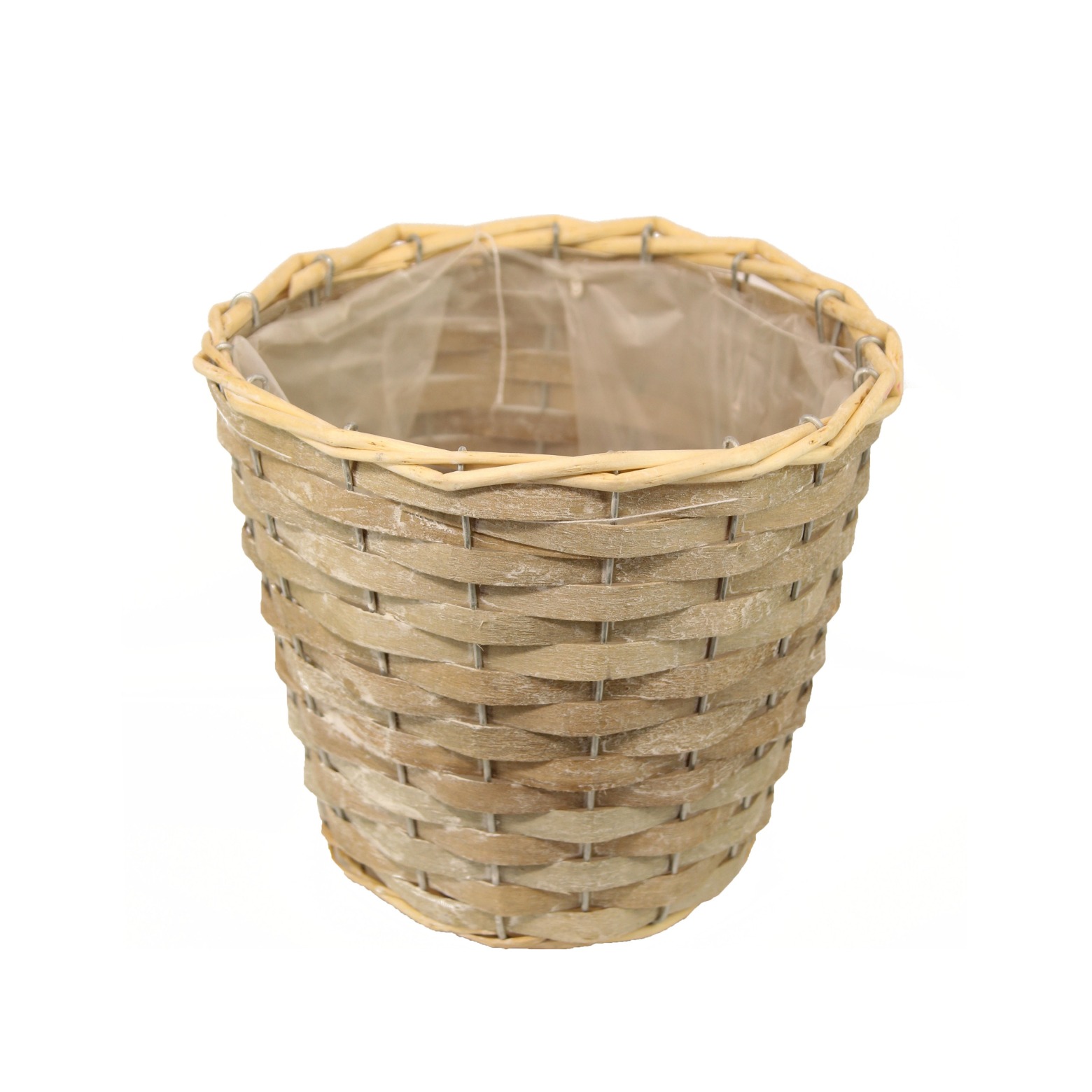 Cache pot en osier chaulé