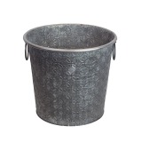 Grand pot zinc motif floral