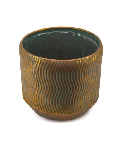 Cache-pot en métal doré