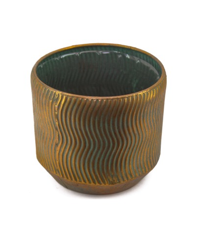 Cache-pot en métal doré