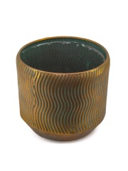 Cache-pot en métal doré