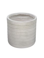 Pot rond tressé blanc