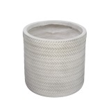 Pot rond tressé blanc