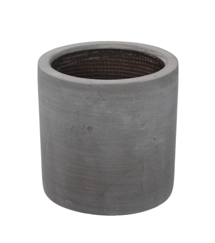 Pot rond gris en fibre