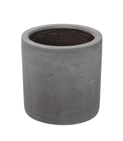 Pot rond gris en fibre