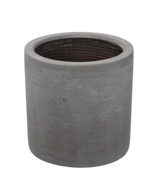 Pot rond gris en fibre