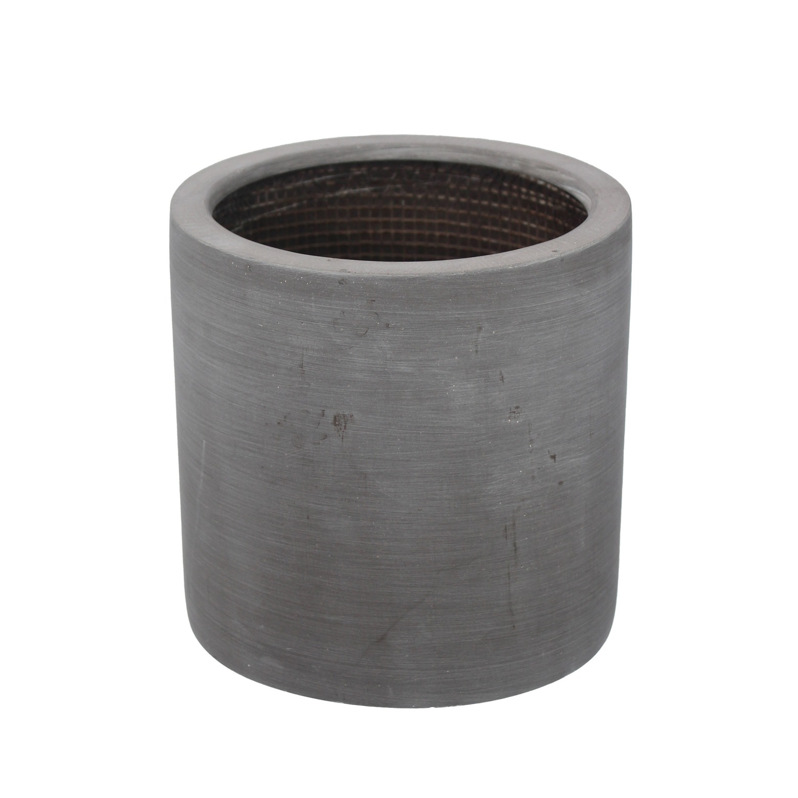 Pot rond gris en fibre
