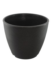 Grand pot rond strié anthracite