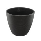 Grand pot rond strié anthracite