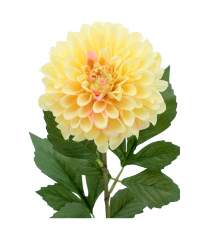 Dahlia pompon jaune artificiel
