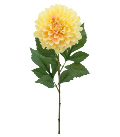 Dahlia pompon jaune artificiel
