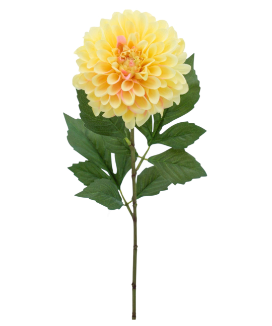 Dahlia pompon jaune artificiel