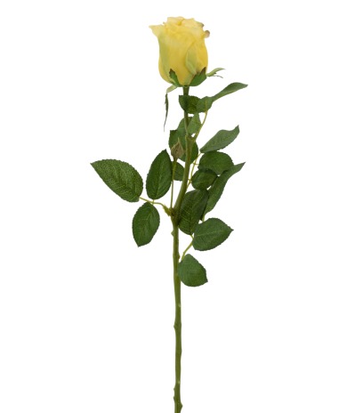 Rose artificielle jaune bouton