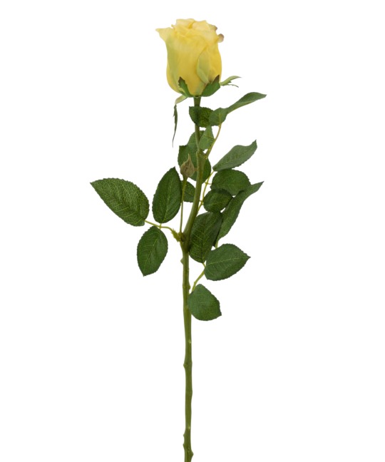 Rose artificielle jaune bouton