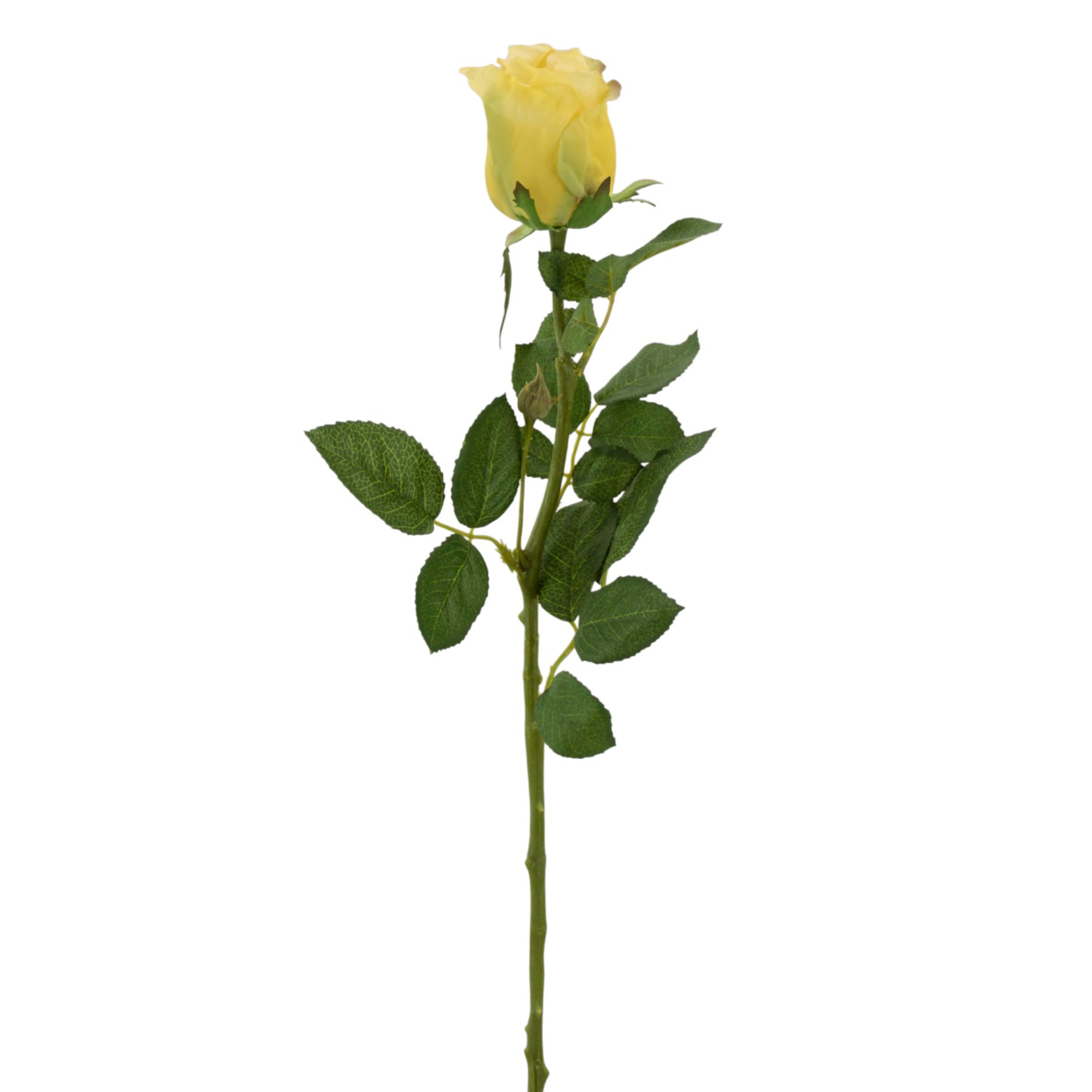 Rose artificielle jaune bouton