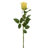 Rose artificielle jaune bouton