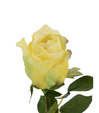 Rose artificielle jaune bouton