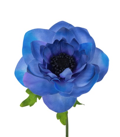 Grande anémone artificielle bleue