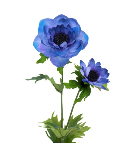 Grande anémone artificielle bleue